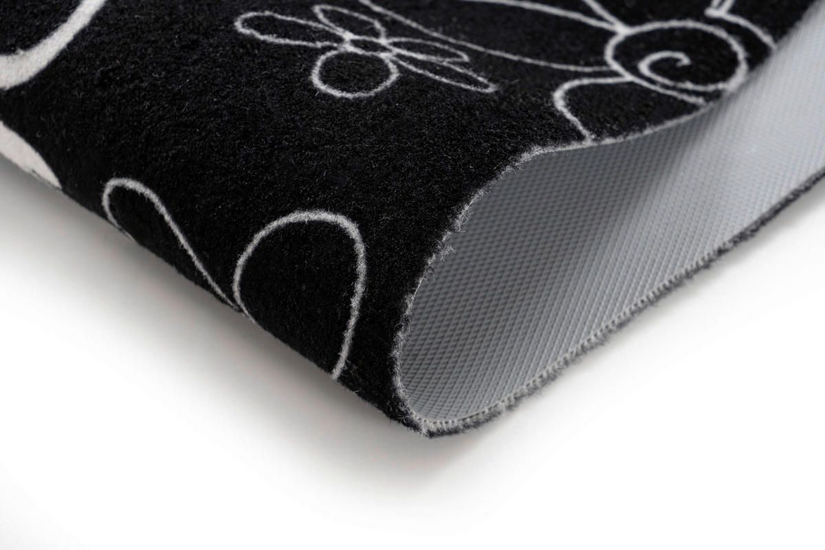 FUßMATTE  45/75 cm  Schwarz  - Schwarz, Basics, Kunststoff/Textil (45/75cm) - Kayoom