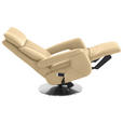 RELAXSESSEL in Leder Beige  - Edelstahlfarben/Beige, Design, Leder/Metall (78/112/85cm) - Cantus