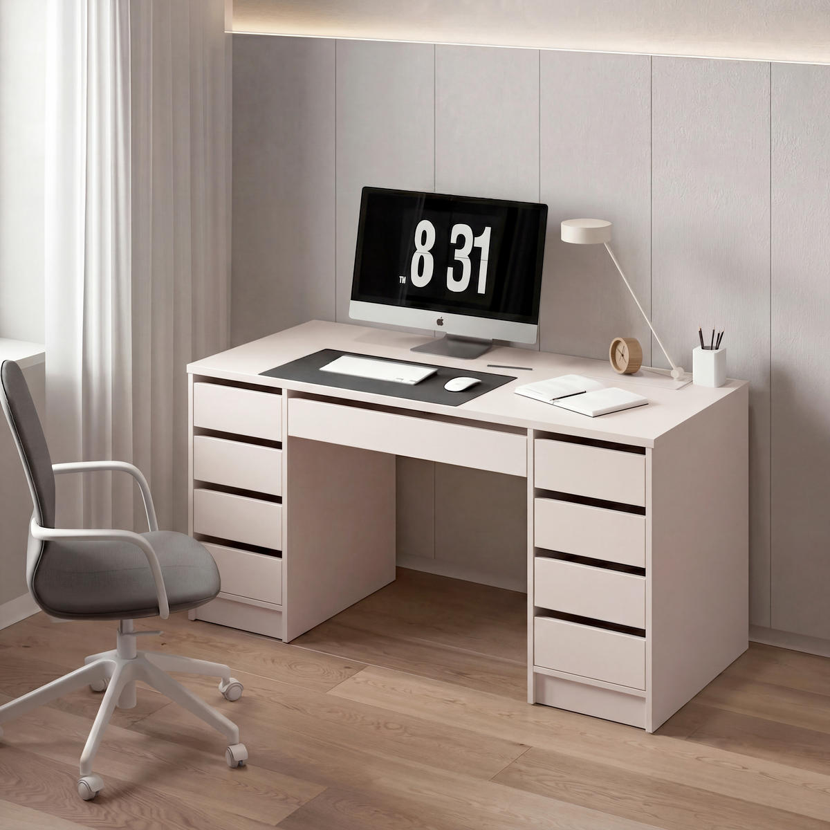 SCHREIBTISCH 152,6/55/77,6 cm Kaschmir   - Kaschmir, MODERN, Holzwerkstoff (152,6/55/77,6cm) - Livetastic