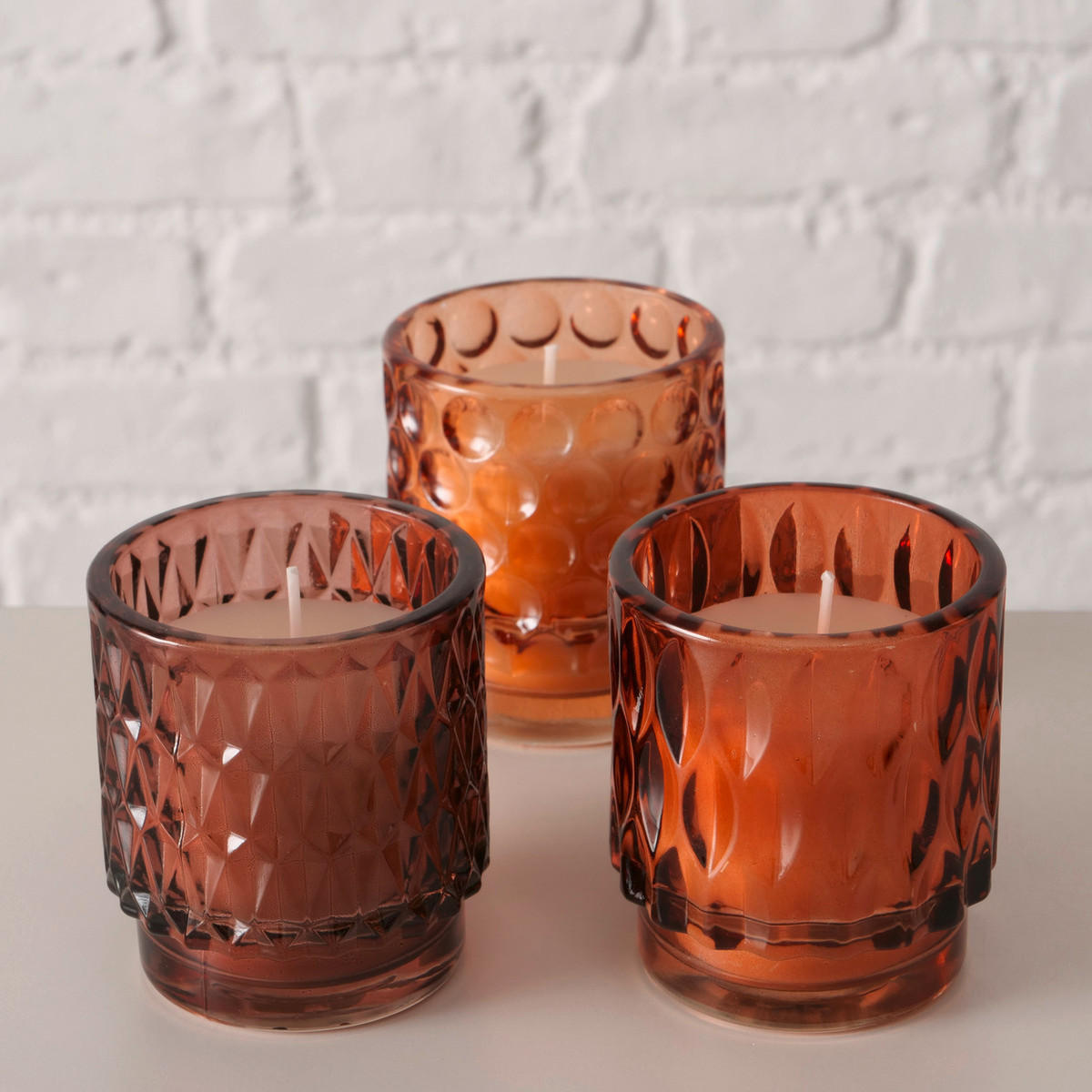 KERZE IM TOPF - Taupe/Braun, LIFESTYLE, Glas/Paraffin (7/8cm)