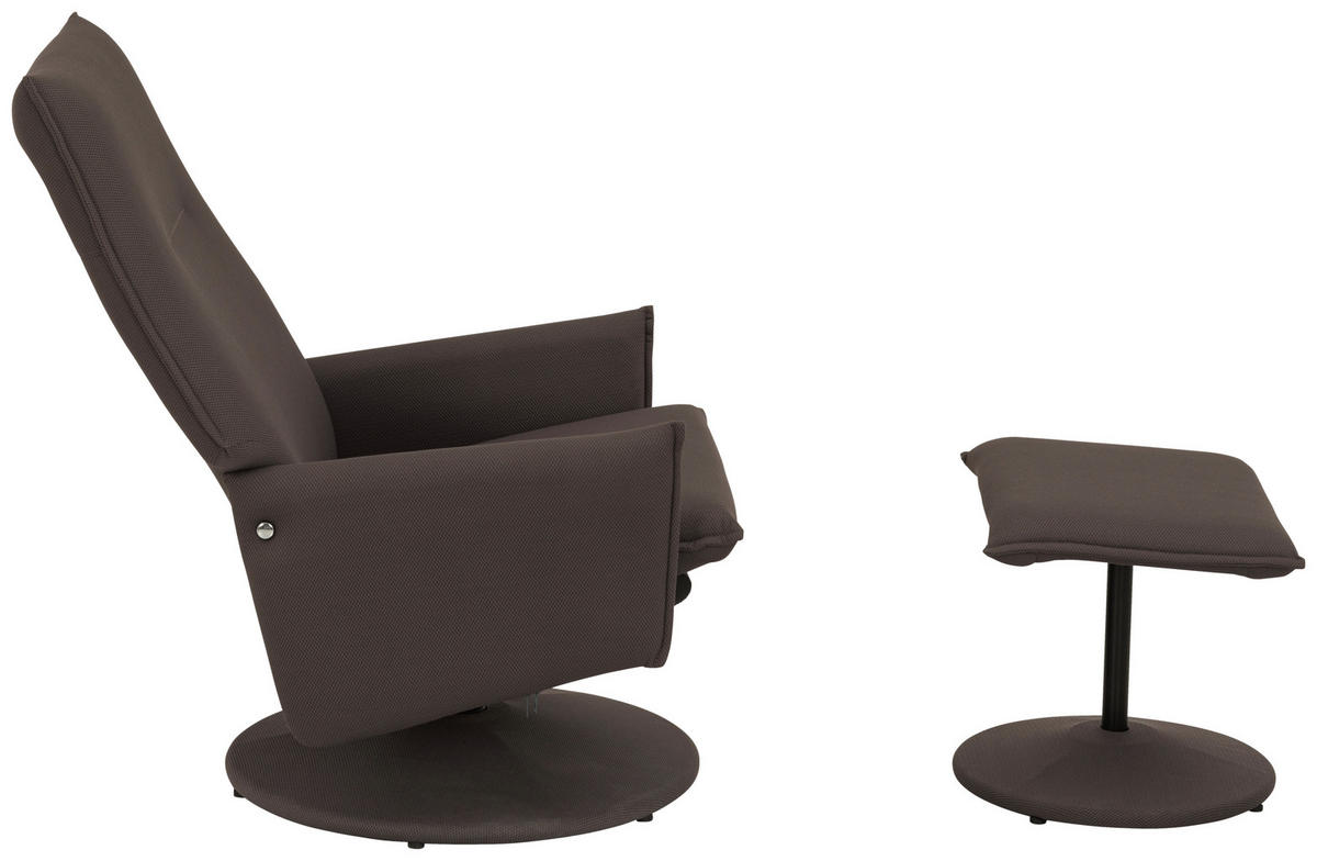 RELAXSESSELSET Webstoff Hocker    - Graubraun/Grau, MODERN, Textil/Metall (69/95/80/80/107,5cm) - P & B