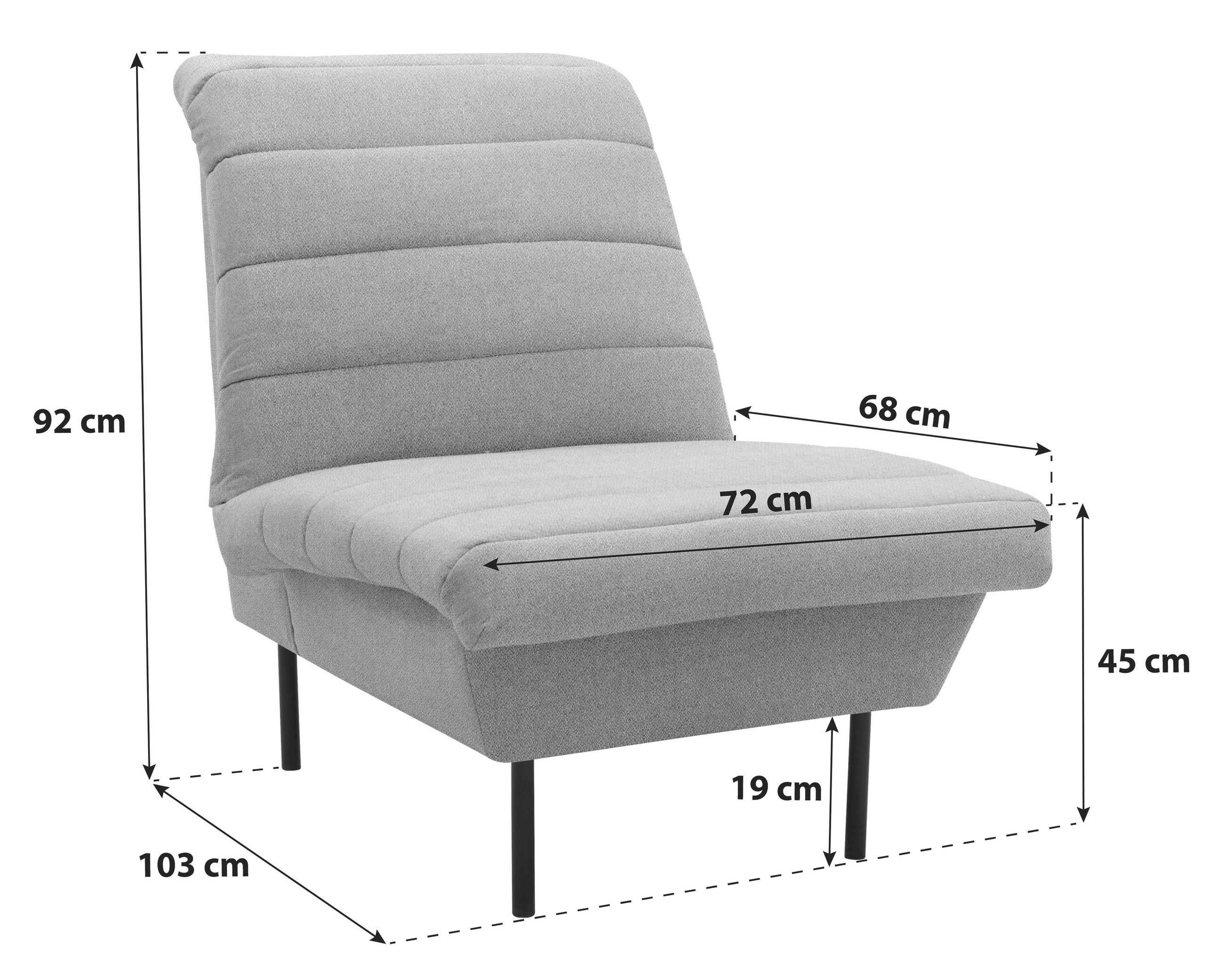 SESSEL Flachgewebe Braun, Beige    - Beige/Schwarz, Design, Textil/Metall (72/92/103cm) - LOOKS by W.Joop