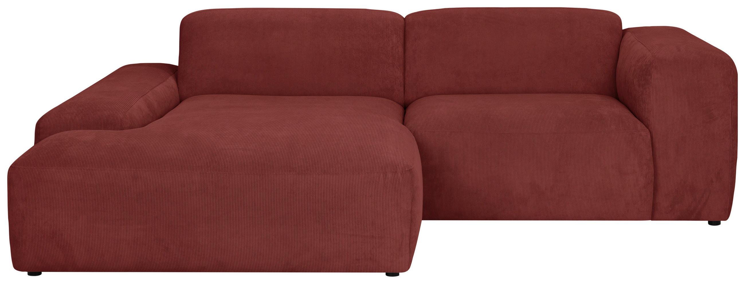 ECKSOFA in Cord Rot 170/252 cm - Rot/Schwarz, Design, Kunststoff/Textil (170/252cm) - MID.YOU
