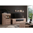 HIGHBOARD Eiche dunkel 90/124/38 cm - Eiche dunkel/Anthrazit, KONVENTIONELL, Glas/Holzwerkstoff (90/124/38cm) - Cantus