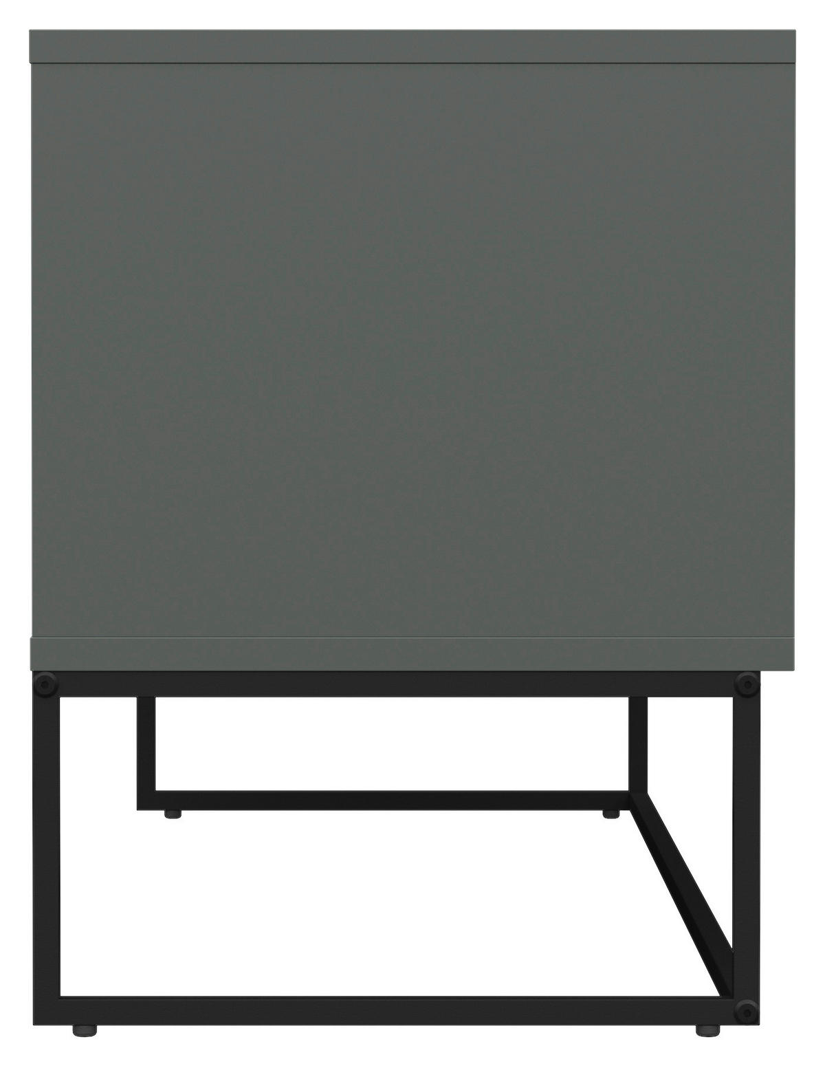 NÍZKÁ KOMODA, tmavě zelená, 118/57/43 cm - černá/tmavě zelená, Design, kov/kompozitní dřevo (118/57/43cm)