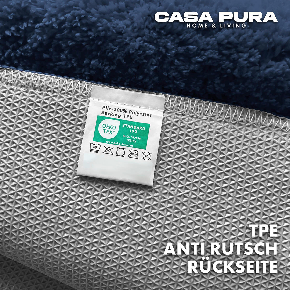 BADEMATTE SKY Dunkelblau 80/150 cm  - Dunkelblau, Basics, Kunststoff/Textil (80/150cm) - Floordirekt