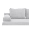 SCHLAFSOFA  mit Liegefunktion, Schlafen auf Sitzhöhe, Rücken echt Cord Hellgrau  - Hellgrau/Schwarz, KONVENTIONELL, Holz/Textil (196/96/103cm) - Carryhome