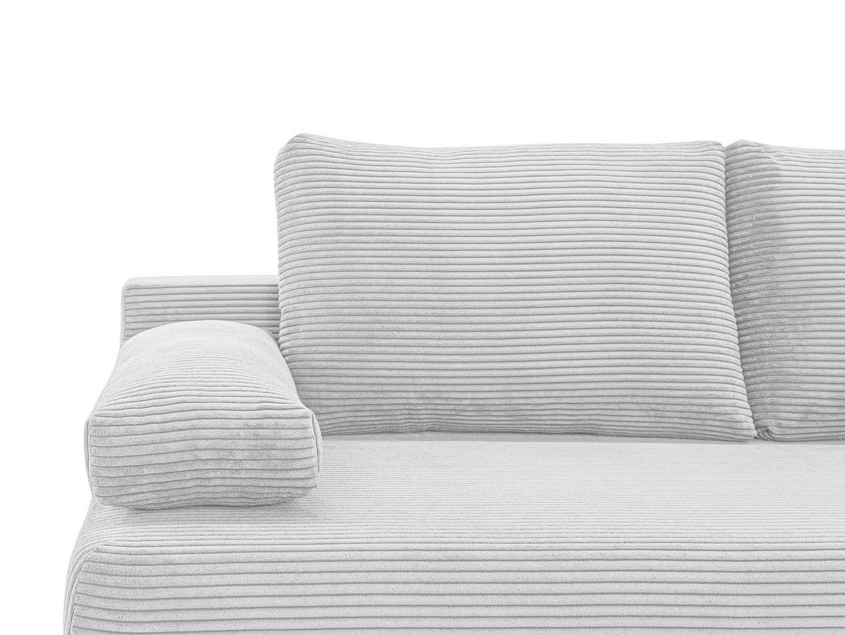SCHLAFSOFA  mit Liegefunktion, Schlafen auf Sitzhöhe, Rücken echt Cord Hellgrau  - Hellgrau/Schwarz, KONVENTIONELL, Holz/Textil (196/96/103cm) - Carryhome