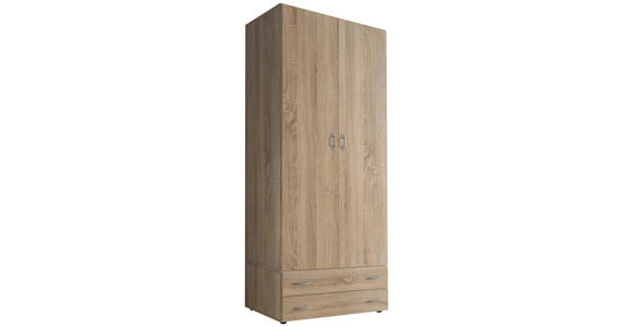 DREHTÜRENSCHRANK in Sonoma Eiche - Alufarben/Sonoma Eiche, MODERN, Holzwerkstoff/Kunststoff (81/176/50,8cm) - Carryhome