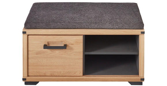 GARDEROBENBANK  in 85,1/44,6/40,5 cm  - Anthrazit/Graphitfarben, Natur, Holz/Textil (85,1/44,6/40,5cm) - Linea Natura