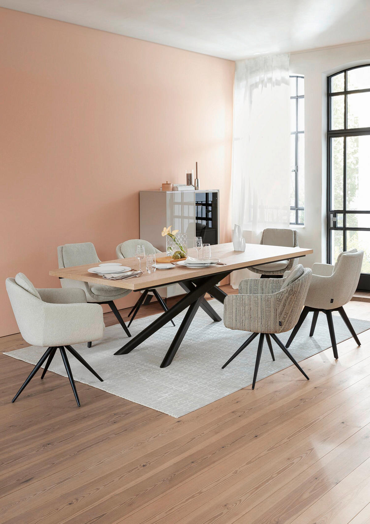 ESSTISCH in Holz 240/100/75 cm  - Eichefarben/Schwarz, Design, Holz (240/100/75cm) - Joop!