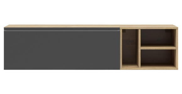 REGALELEMENT Graphitfarben, Eichefarben  135/33/40 cm  - Eichefarben/Graphitfarben, MODERN, Holzwerkstoff (135/33/40cm) - Carryhome