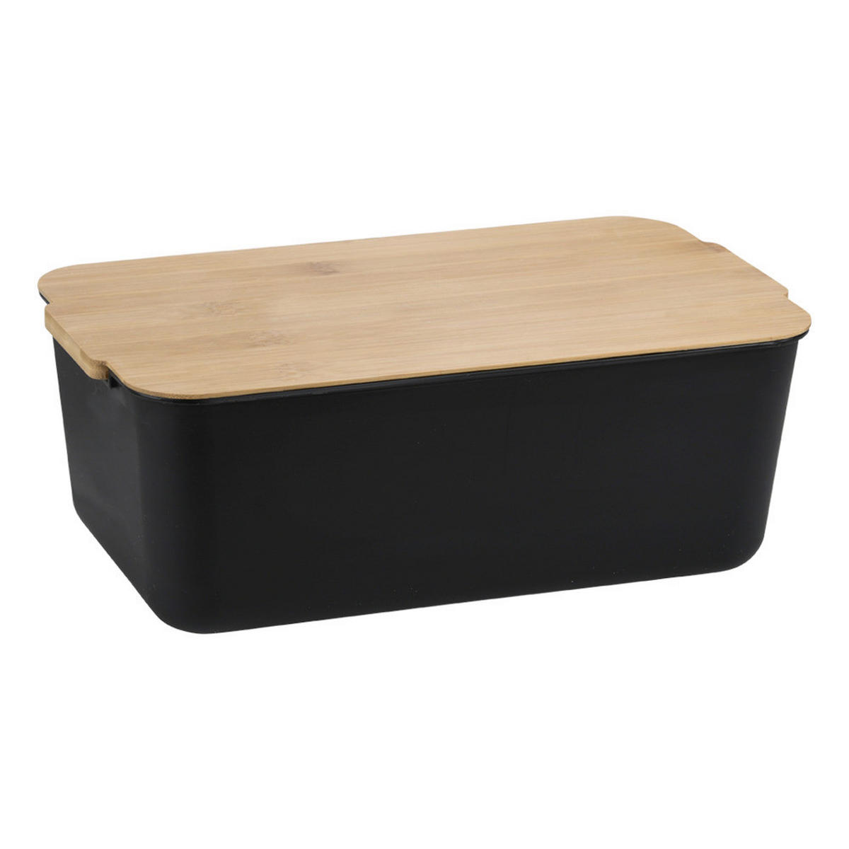 BROTBOX - Schwarz/Naturfarben, Basics, Naturmaterialien/Kunststoff (30.5/18.5/12cm) - Kesper