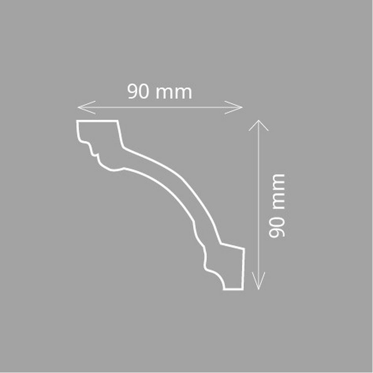 ZIERLEISTE 200/9,0/9,0 cm Weiß Kunststoff  - Weiß, Design, Kunststoff (200/9,0/9,0cm)