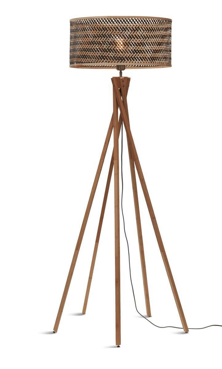 STEHLEUCHTE 53/53/146 cm - Schwarz/Naturfarben, Trend (53/53/146cm) - Good & Mojo