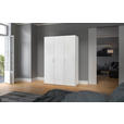 DREHTÜRENSCHRANK  in Weiß  - Chromfarben/Weiß, Design, Holzwerkstoff (152/215/59cm) - Carryhome