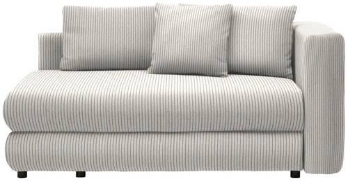 RÉCAMIERE Weiß Cord  - Schwarz/Weiß, Design, Kunststoff/Textil (171/71-88/93cm) - Cantus