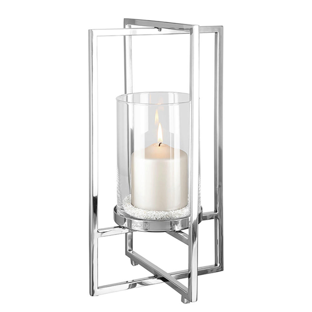 WINDLICHT  - Silberfarben, LIFESTYLE, Glas/Metall (21/40cm) - Fink