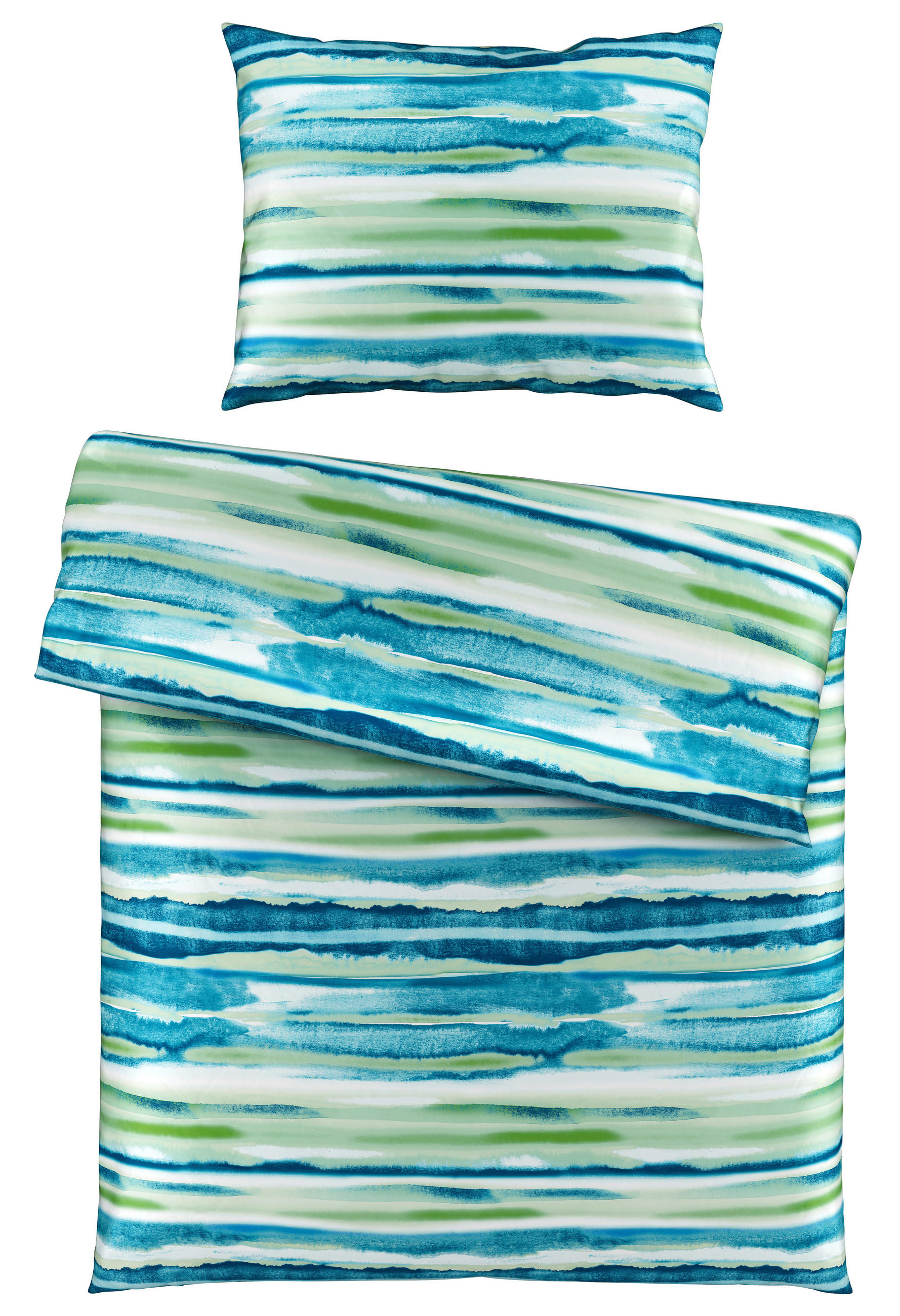 BETTWÄSCHESET Satin 160/210 cm  65 cm/100 cm  - Blau, Konventionell, Textil (160/210cm) - Esposa