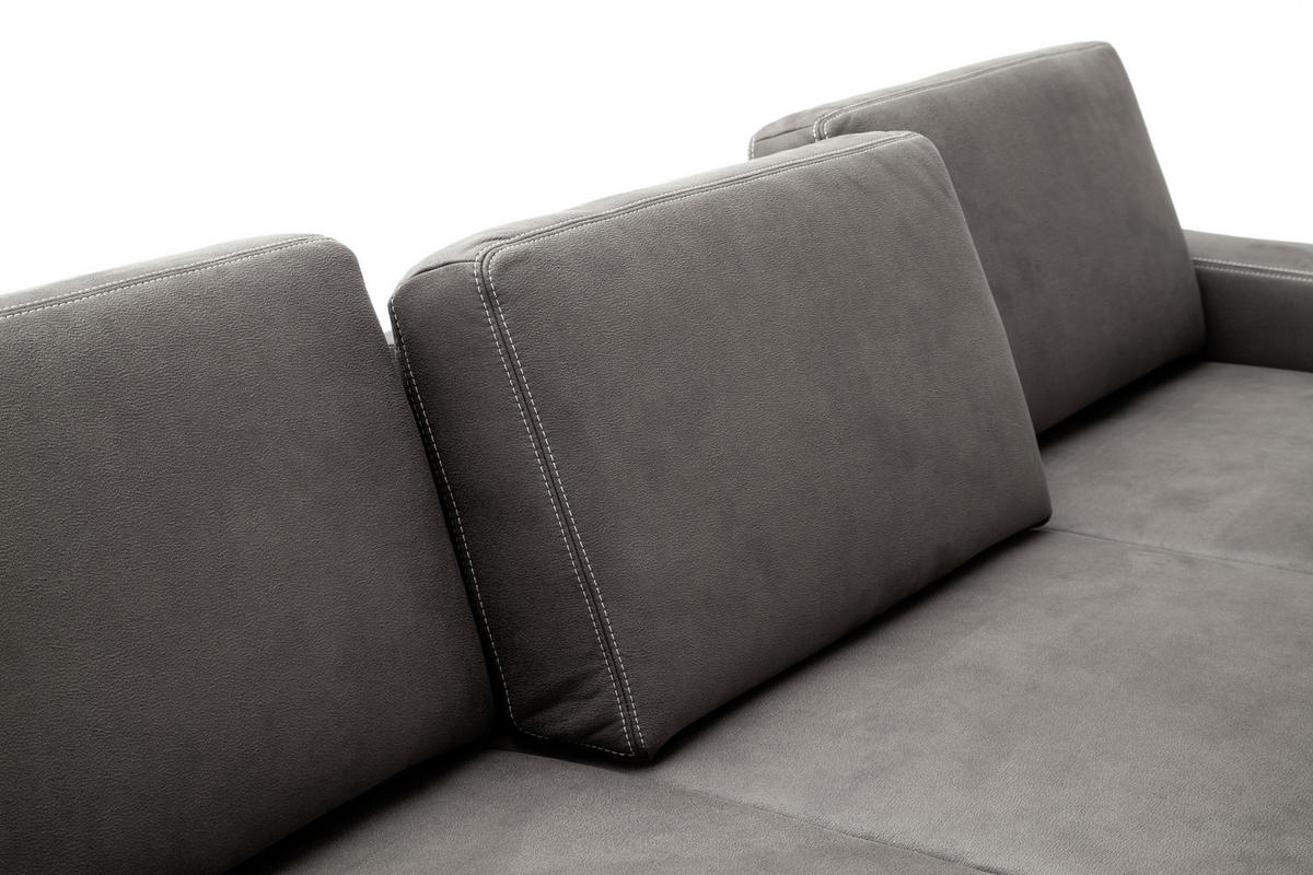 ECKSOFA in Mikrofaser Anthrazit  278/185 cm  - Eichefarben/Anthrazit, Design, Holz/Textil (278/185cm) - Pure Home Lifestyle