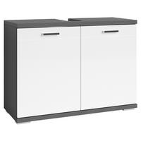 WASCHBECKENUNTERSCHRANK 80/59/31,5 cm  - Chromfarben/Weiß Hochglanz, MODERN, Holzwerkstoff/Metall (80/59/31,5cm) - MID.YOU