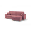 ECKSOFA CORD in Velours Koralle  237/124 cm  - Koralle/Buchefarben, Design, Holz/Holzwerkstoff (237/124cm) - MID.YOU