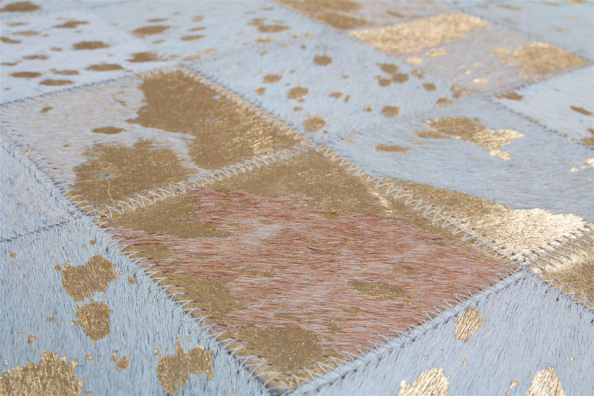 FLACHWEBETEPPICH 80/150 cm Lavish 210 Elfenbein / Gold Creme, Goldfarben  - Goldfarben/Creme, Basics, Leder/Textil (80/150cm) - Novel