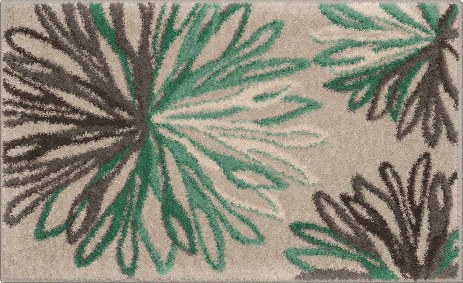BADTEPPICH Grün, Beige 60/100 cm - Beige/Grün, Basics, Kunststoff/Textil (60/100cm) - Grund