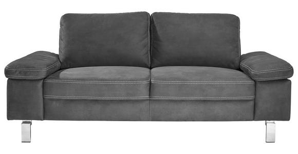 2-SITZER-SOFA Mikrofaser Anthrazit  - Chromfarben/Anthrazit, Design, Textil/Metall (194/86/97cm) - Hom`in