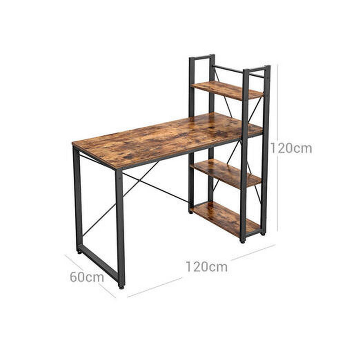 SCHREIBTISCH 120/60/120 cm  in Braun, Schwarz  - Schwarz/Braun, Basics, Holzwerkstoff/Metall (120/60/120cm) - Boxxx