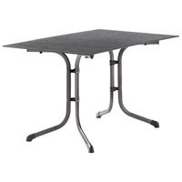 GARTENKLAPPTISCH 120/80/73 cm Metall, Kunststoff rechteckig  - Schieferfarben/Silberfarben, Basics, Kunststoff/Metall (120/80/73cm) - Sieger