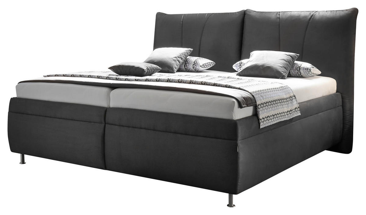 POLSTERBETT 160/200 cm  in Dunkelgrau  - Weiss/Dunkelgrau, Konventionell, Holz/Textil (160/200cm) - Dieter Knoll