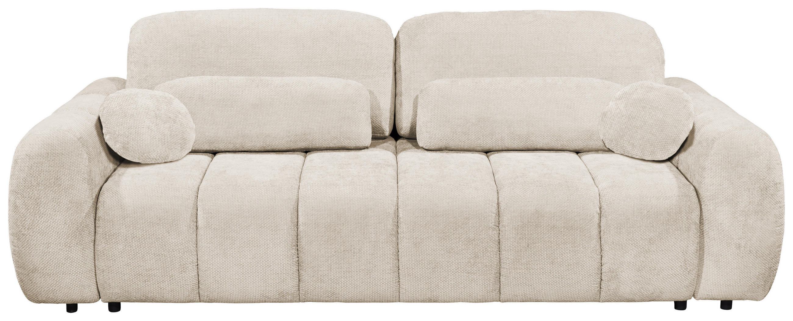 SCHLAFSOFA Webstoff Beige  - Beige/Schwarz, Design, Kunststoff/Textil (256/76/112cm) - MID.YOU