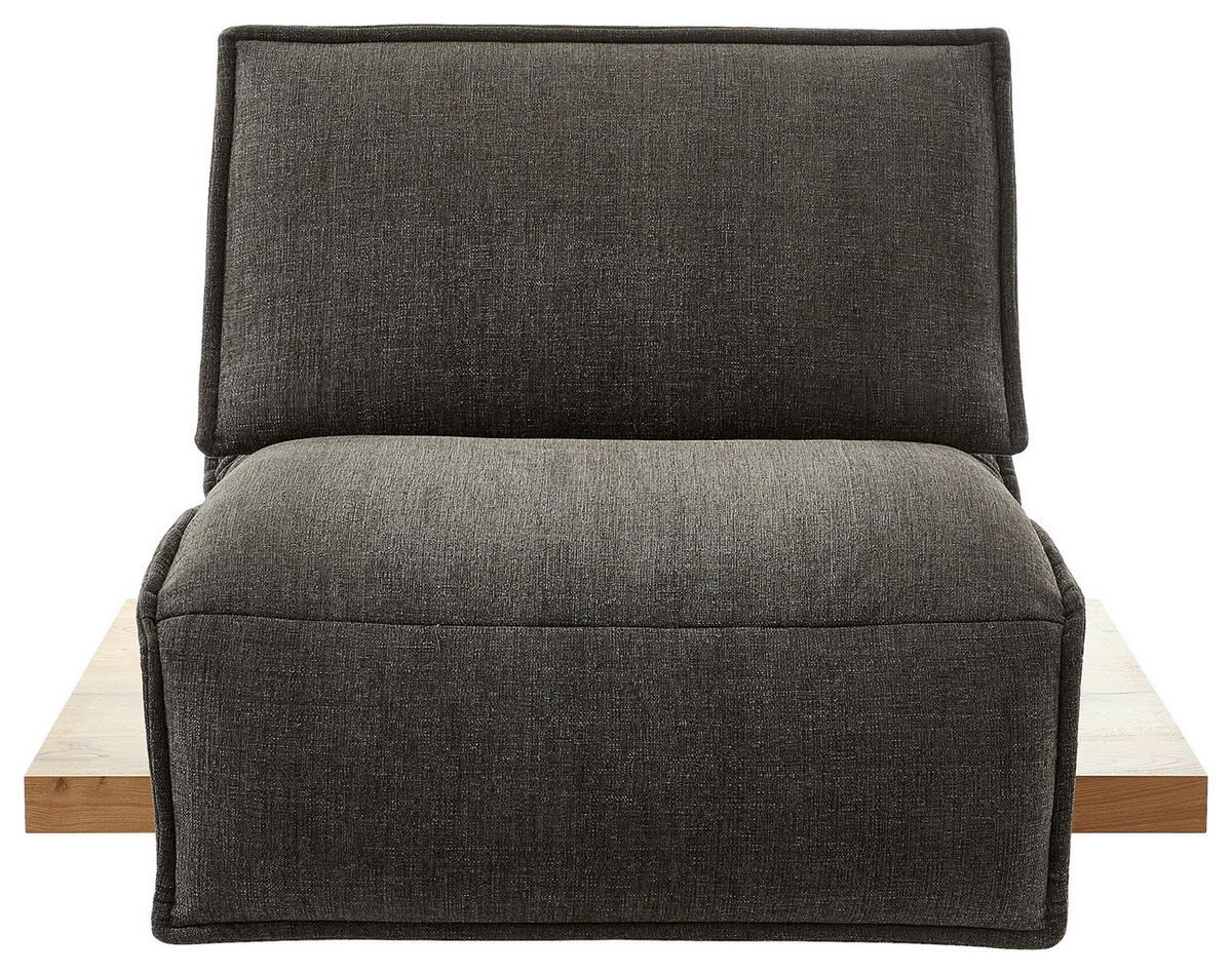 RELAXLIEGE Chenille, Flachgewebe Dunkelbraun  - Dunkelbraun/Schwarz, Design, Holz/Textil (120/80-112/115-159cm) - Koinor