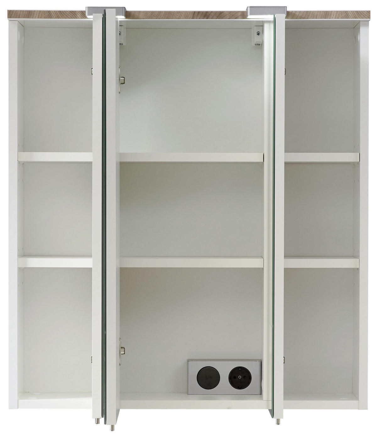 SPIEGELSCHRANK 65/70/20 cm  - Weiß, KONVENTIONELL, Glas/Holzwerkstoff (65/70/20cm) - Xora