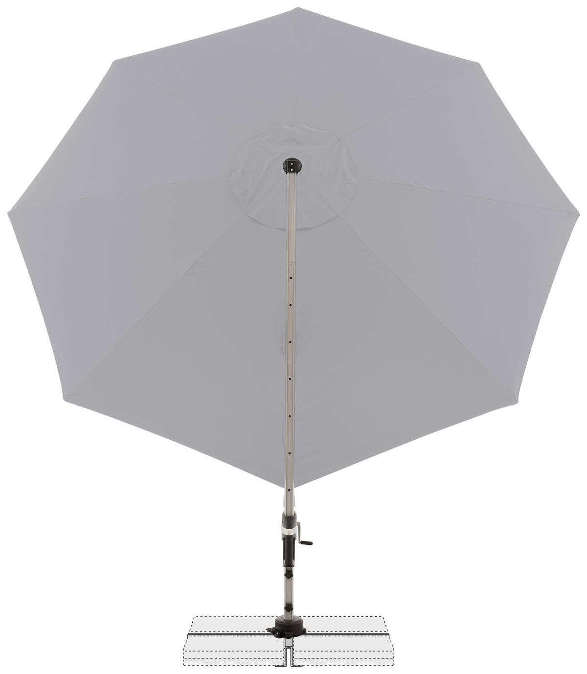 AMPELSCHIRM 370 cm   - Silberfarben/Hellgrau, Basics, Textil/Metall (370cm) - Doppler