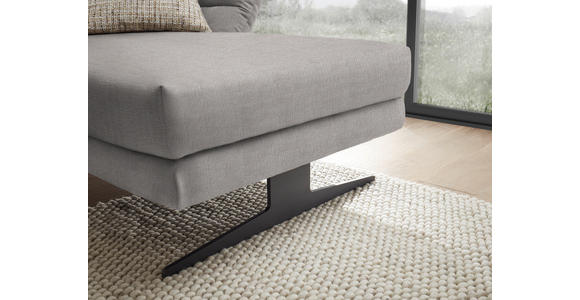 ECKSOFA Sandfarben Flachgewebe  - Sandfarben/Schwarz, Design, Textil/Metall (279-327/176-217cm) - Dieter Knoll