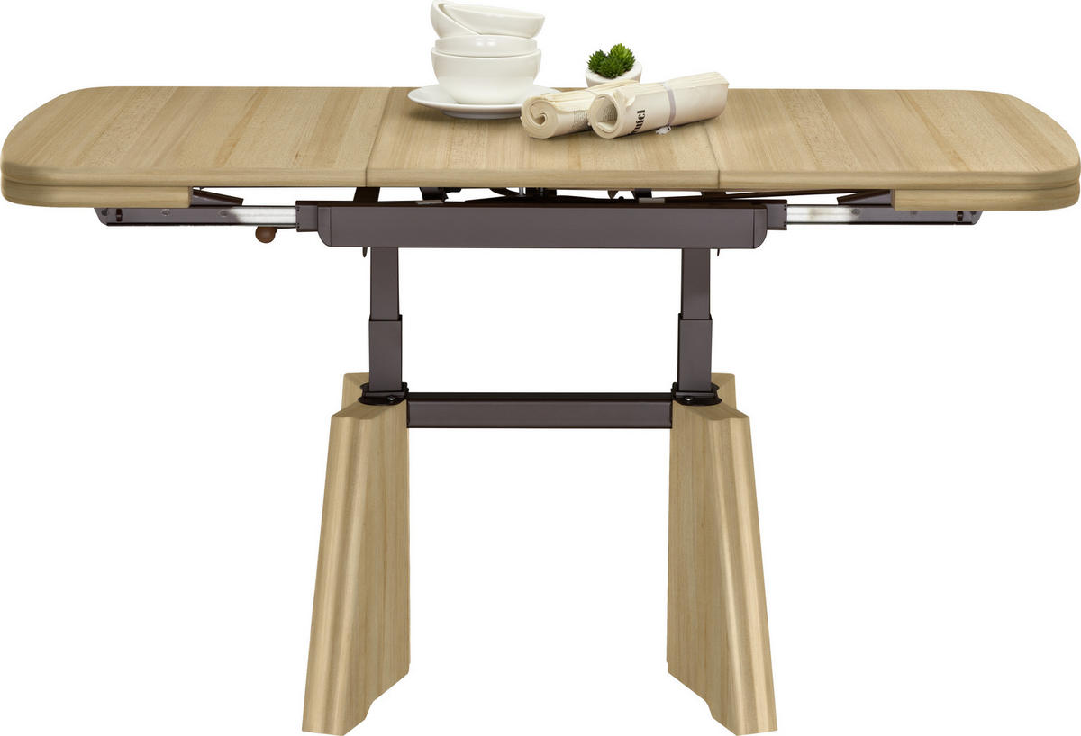 COUCHTISCH in Metall, Holzwerkstoff 90-131/65/56-75 cm  - Buchefarben, Konventionell, Holzwerkstoff/Metall (90-131/65/56-75cm) - Venda