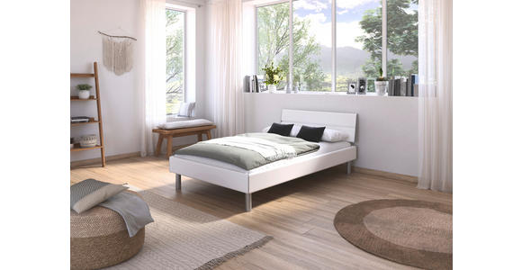 BETT 120/200 cm  in Weiß  - Alufarben/Weiß, Design, Metall (120/200cm) - Carryhome