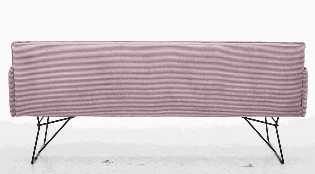 SITZBANK 212/89/70 cm  in Altrosa  - Schwarz/Altrosa, Design, Textil/Metall (212/89/70cm) - Pure Home Lifestyle