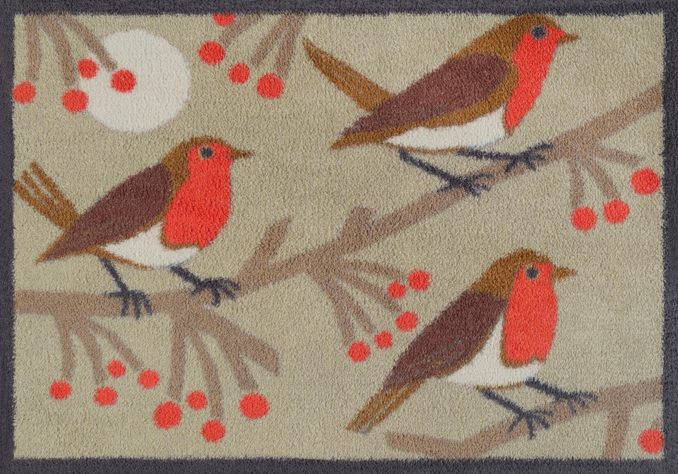 wash+dry FUßMATTE Red Robins Mehrfarbig 60x85 cm