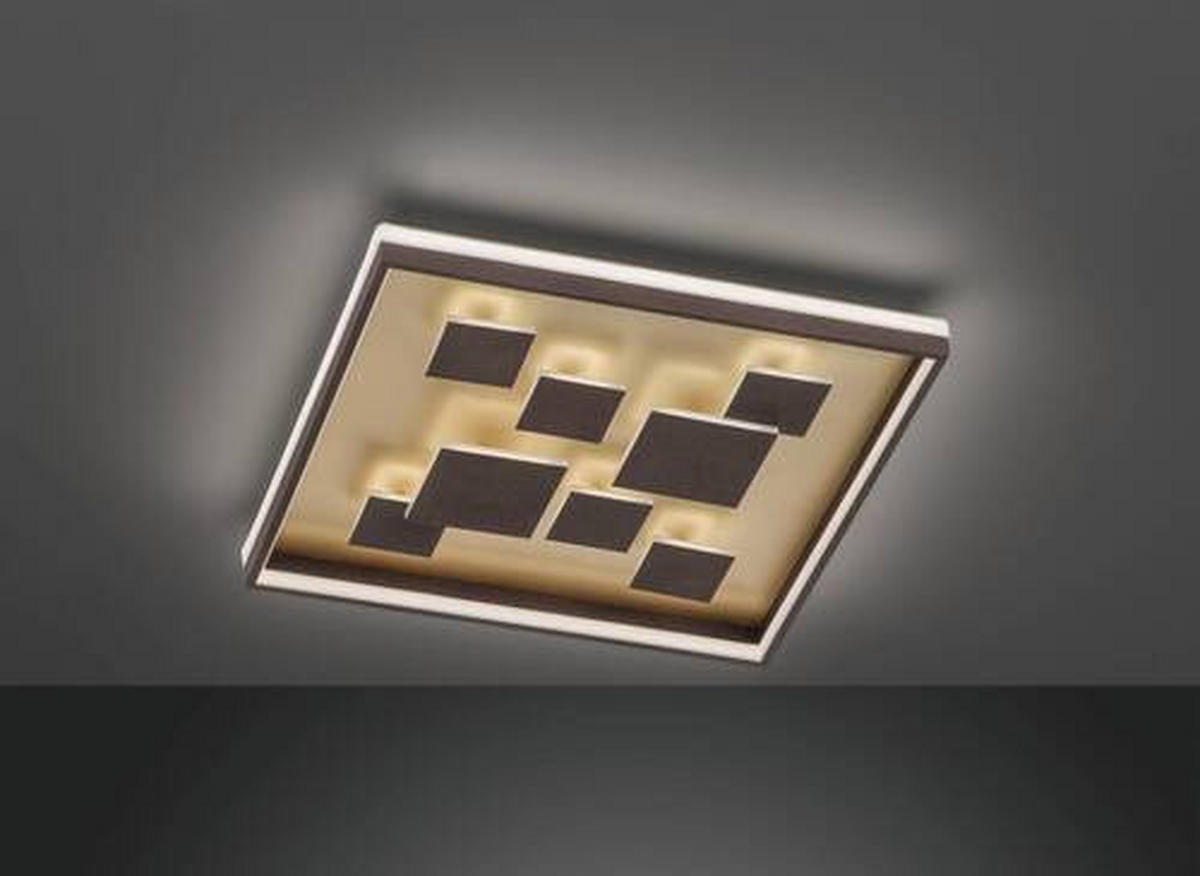 LED-DECKENLEUCHTE Rico 53/53/8,5 cm   - Rostfarben/Braun, Design, Metall (53/53/8,5cm) - Fischer & Honsel