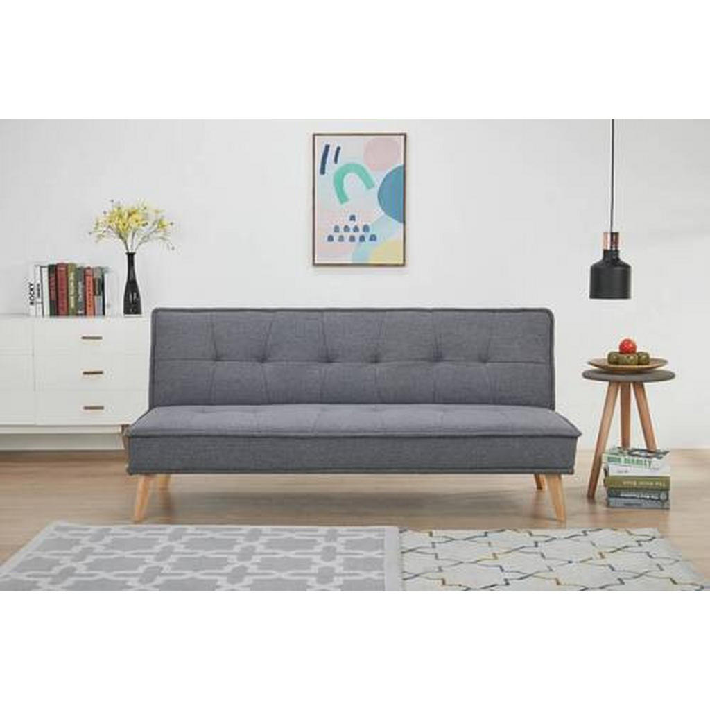 Thumbnail - Mid.you Schlafsofa, Grau, Textil, Kiefer, vollmassiv, 3-Sitzer, 181x82x85 cm, Reach, Bsci, Liegefunktion, Rücken echt, K...