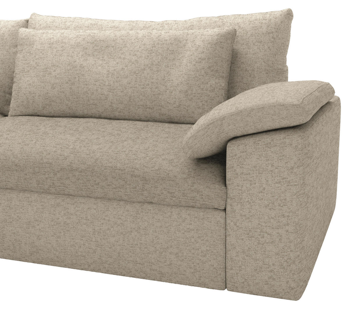 ECKSOFA  in Flachgewebe Creme Rückenkissen, Nierenkissen, Armlehnenkissen, Rücken echt  198/306 cm  - Creme/Schwarz, MODERN, Kunststoff/Textil (198/306cm) - Carryhome