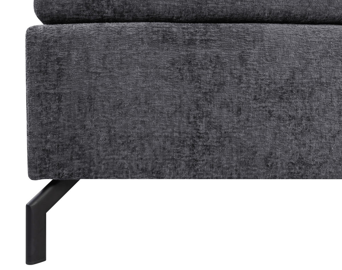BOXSPRINGBETT 140/200 cm  in Dunkelgrau  - Dunkelgrau/Schwarz, Design, Textil/Metall (140/200cm) - Esposa