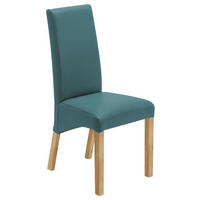 STUHL Lederlook Petrol, Eichefarben  - Eichefarben/Petrol, KONVENTIONELL, Holz/Textil (47/102/57cm) - Carryhome