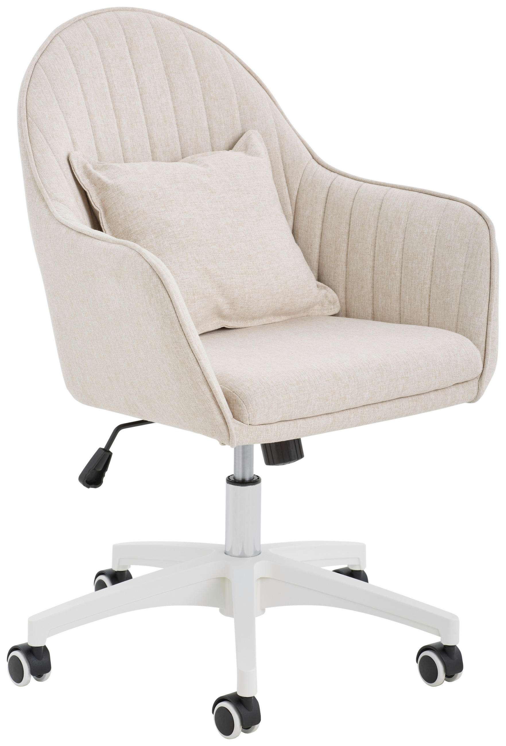 DREHSTUHL Mikrofaser Beige  - Beige/Weiß, Design, Kunststoff/Textil (59/83-93/68cm) - Livetastic