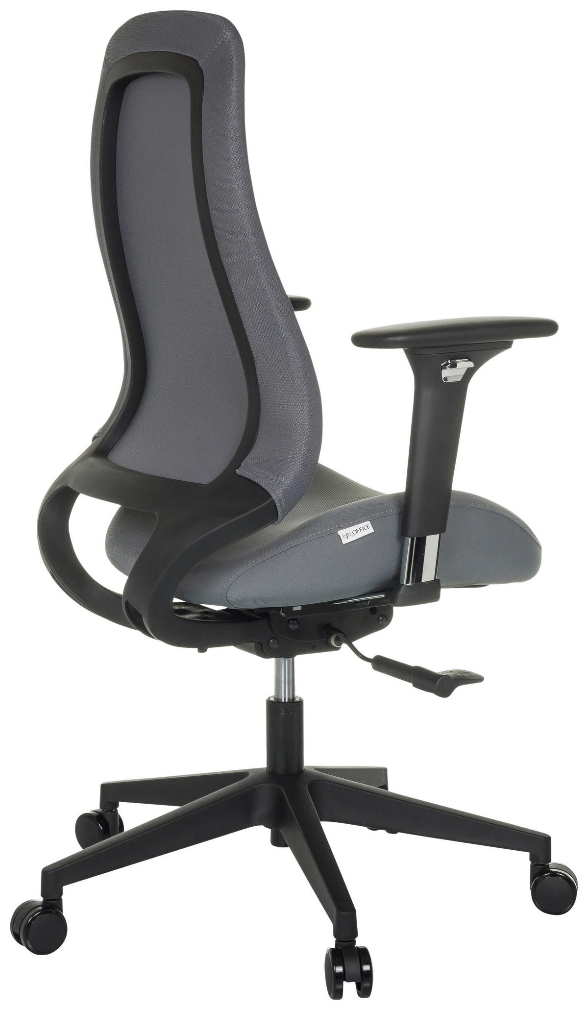 OTOČNÁ ŽIDLE, plochá tkanina, šedá - šedá/černá, Moderní, textil/plast (67/111 - 120/64cm) - MID.YOU