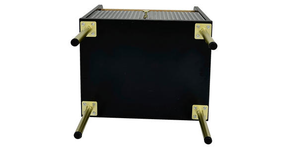 NACHTKÄSTCHEN in Schwarz, Eichefarben - Eichefarben/Goldfarben, Design, Holzwerkstoff/Metall (50/54/40cm) - Xora