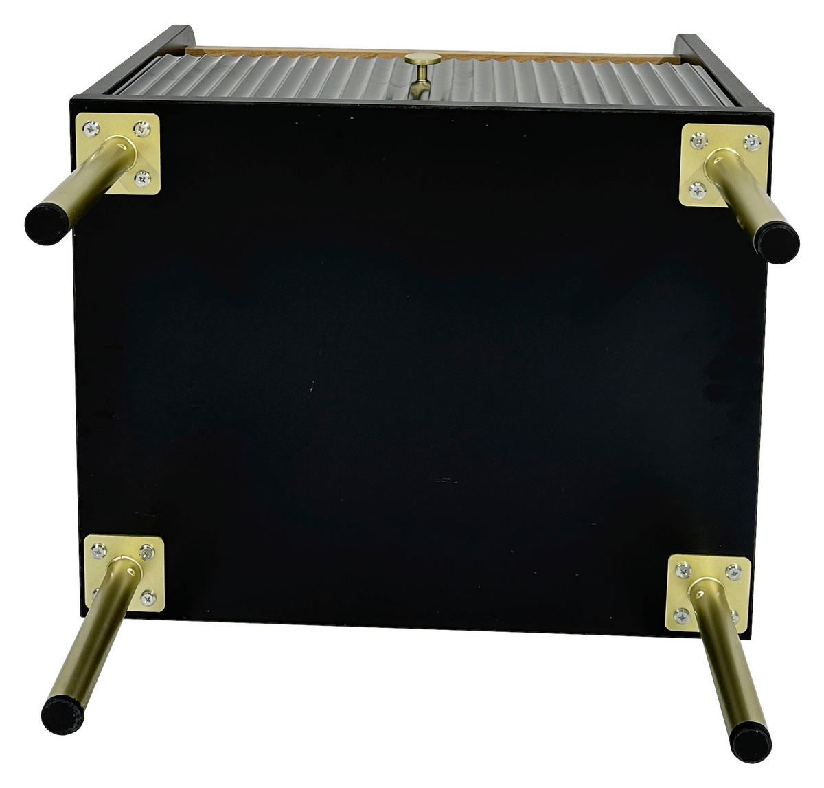 NACHTKÄSTCHEN in Schwarz, Eichefarben  - Eichefarben/Goldfarben, Design, Holzwerkstoff/Metall (50/54/40cm) - Xora